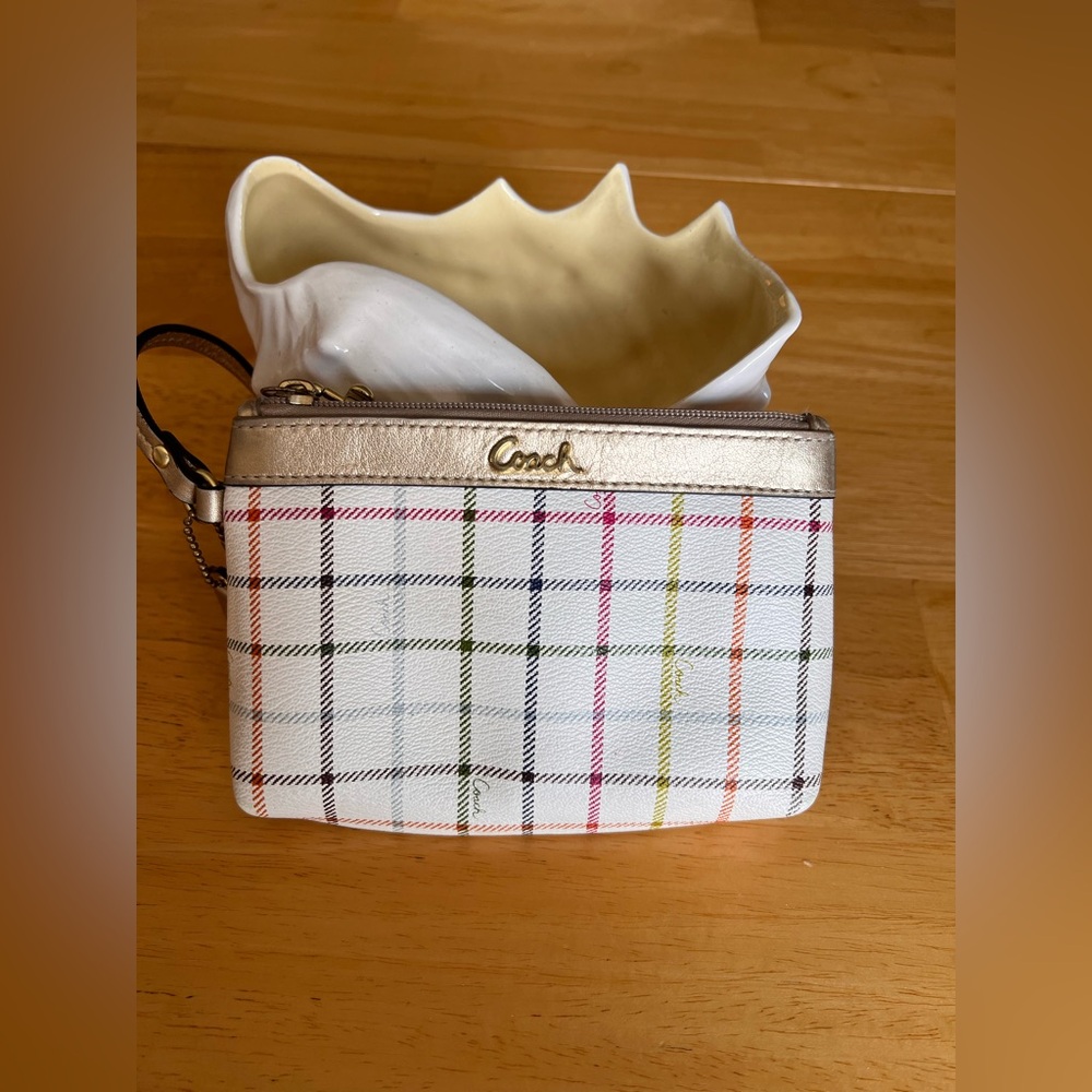 Coach Tattersall Plaid Wristlet - Picture 14 of 14